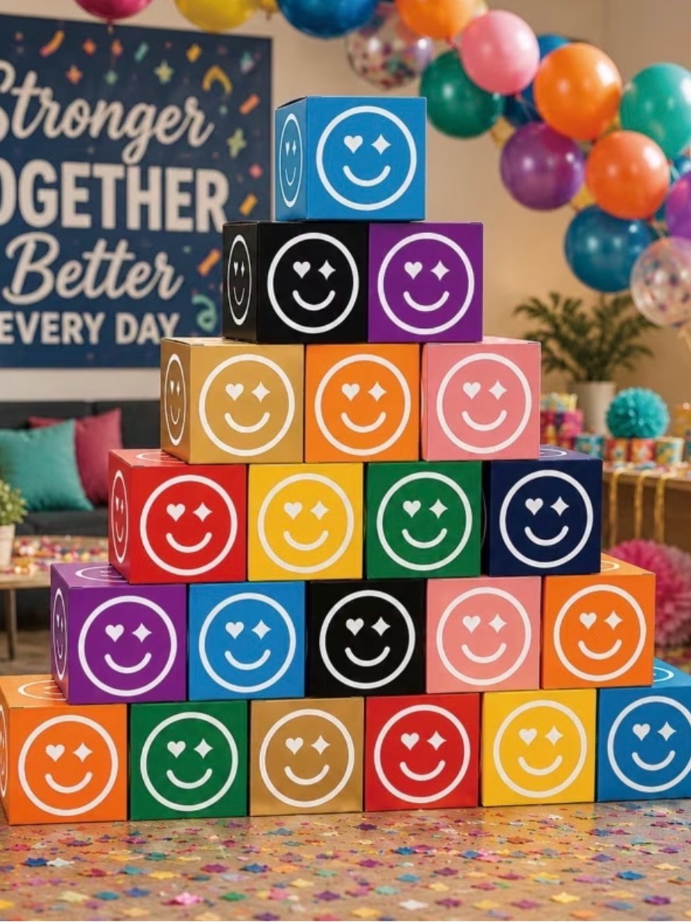 Party Smile Stack Game - Multicolor Party Blocks